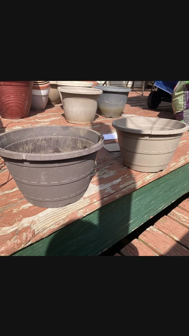 Taupe Or Brown Stitched Planter