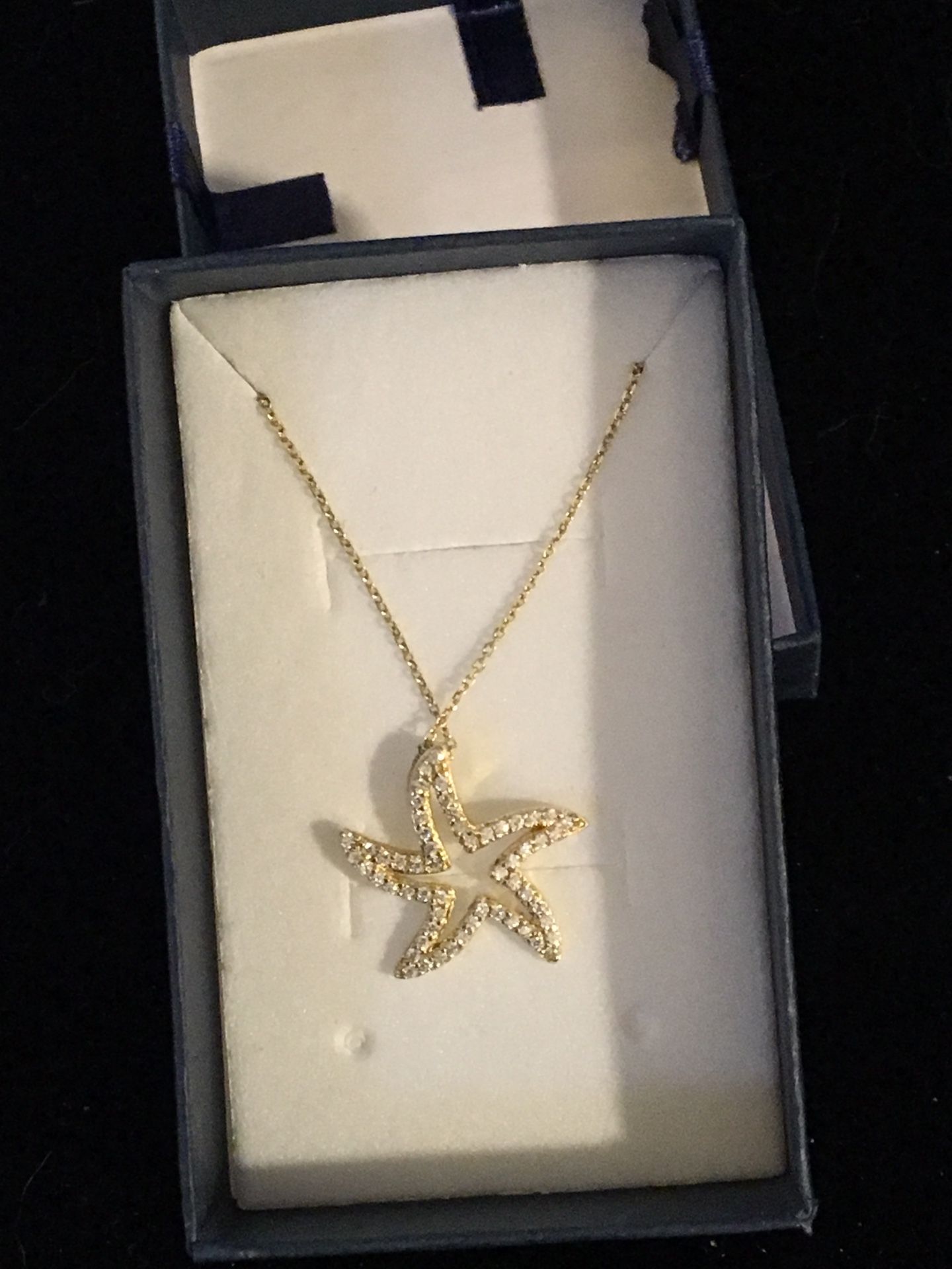 Vermeil diamond starfish necklace