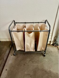 3-Bag Rolling Laundry Sorter