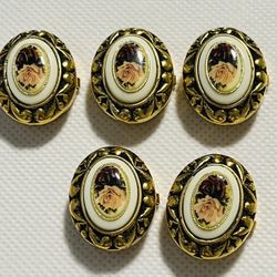 VINTAGE VICTORIAN STYLE BUTTON COVERS – SET OF 5 PARENTS ESTATE COLLECTION 