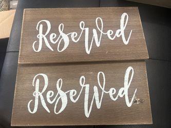Rustic Brown Wooden Reserved Signs