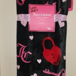 Juicy Couture Hearts Plush Blanket 