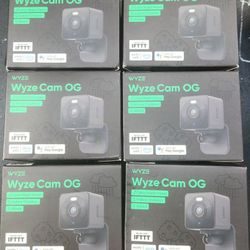Set of 6 Wyze Cam Og Indoor outdoor 1080P Wifi Smart Home Security Camera Spotlight Black