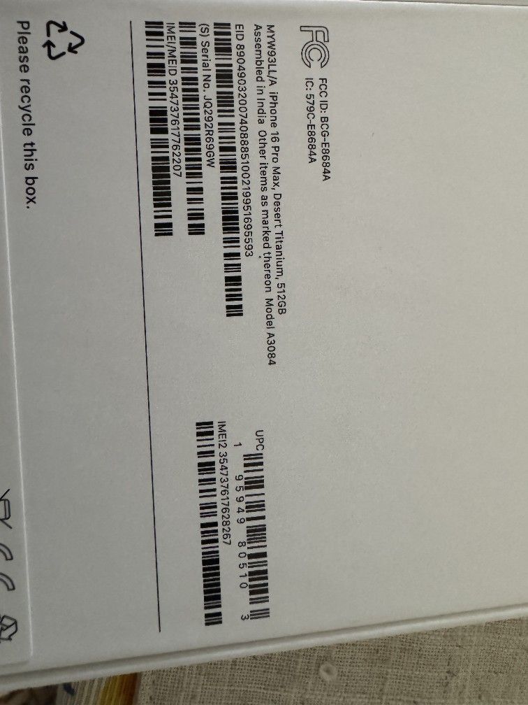 Iphone 16 Pro Max 512 GB - Desert Titanium - Factory Unlocked - Firm Price