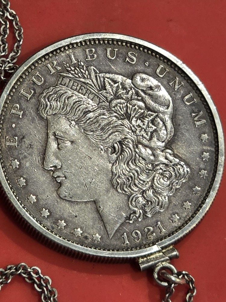 Morgan SILVER DOLLAR NECKLACE, 18 IN Sterling Silver