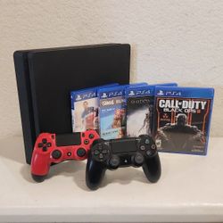 Sony Playstation 4 Slim PS4 w/ 2 Controllers