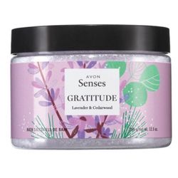(1) Avon Senses Gratitude Lavender & Cedarwood Bath Salts, 354g/net wt 12.5 oz.