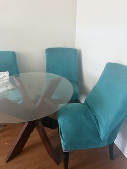Glass Dining Table & Used Chairs