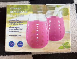 Wine Glasses with Silicone Sleeves
