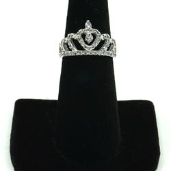 925 Sterling Silver Princess Tiara Ring