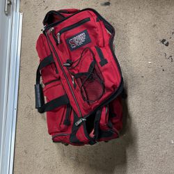 Duffle Bag With Wheels And Handle - Red