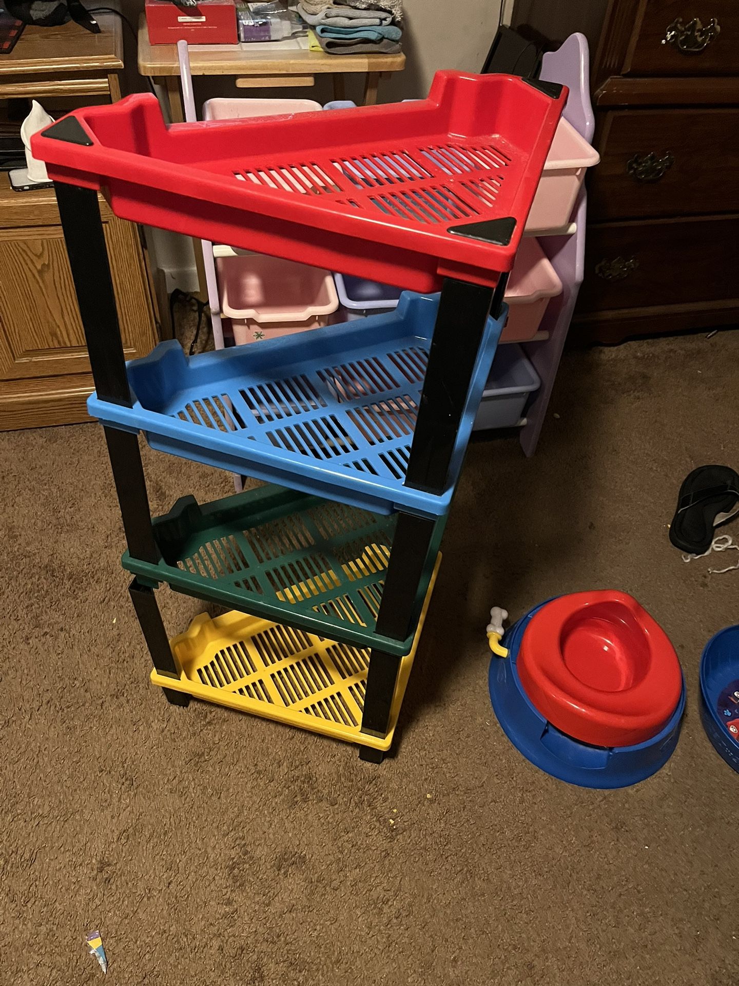 Corner Shelf 3 Tier And Training Toilet For A Boy