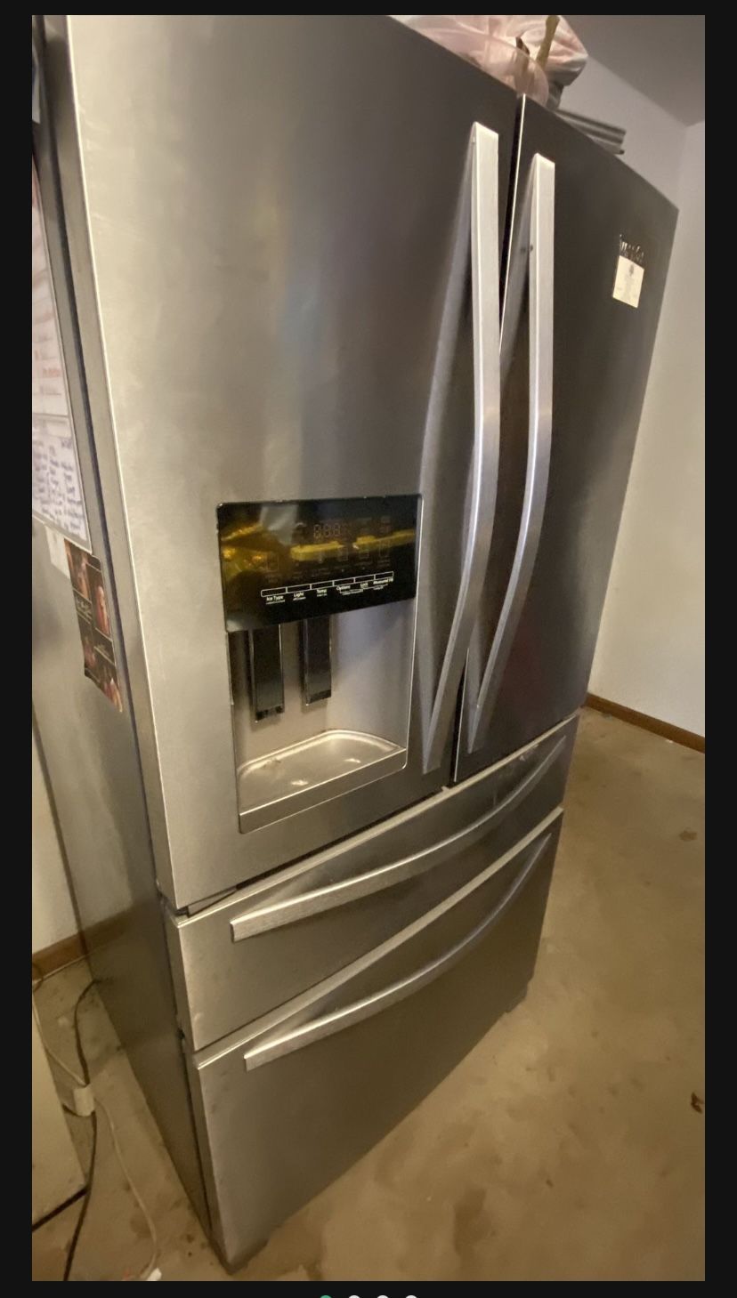 Stainless Steel Whirlpool French Door Refrigerator 