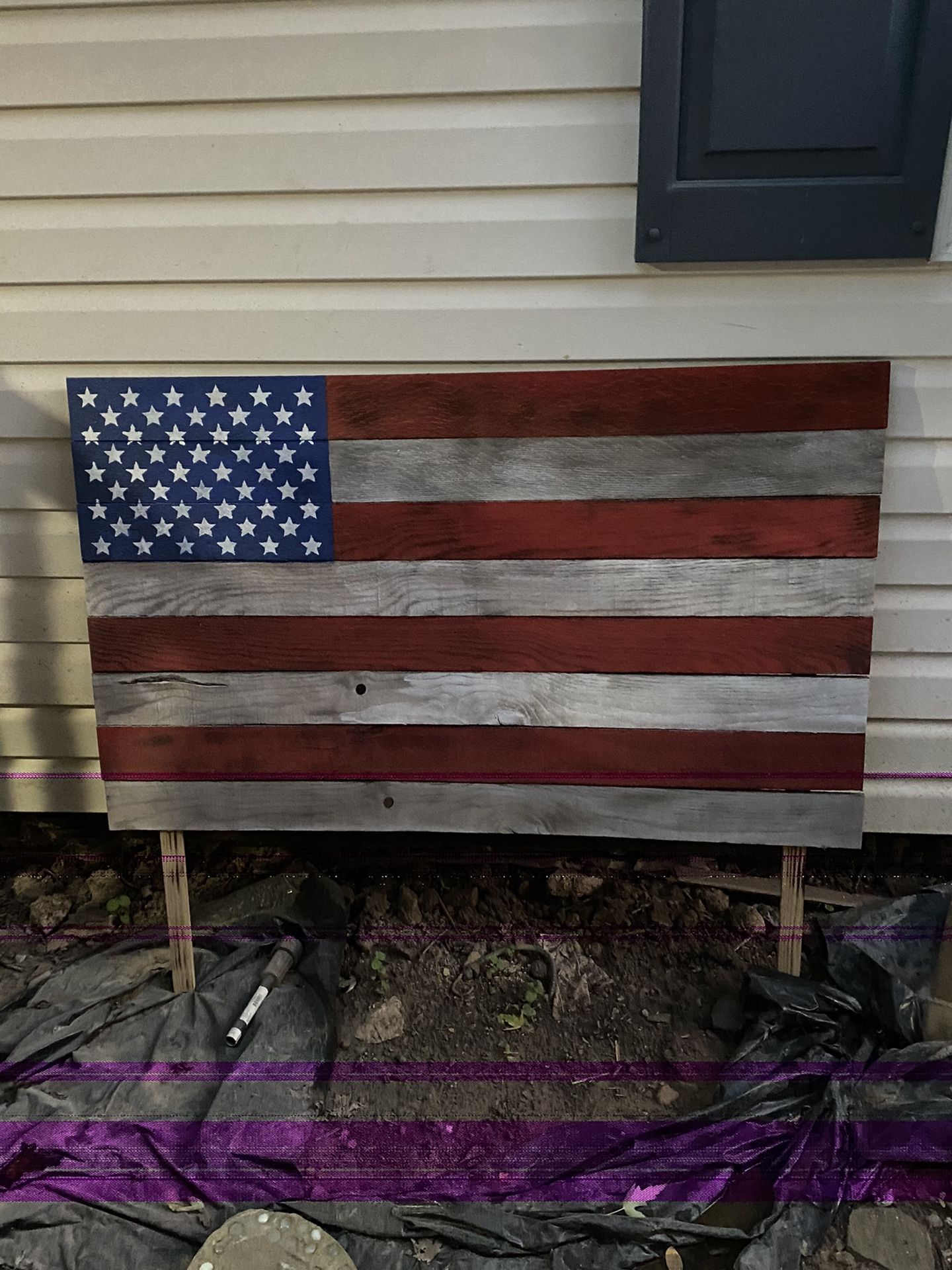 Rustic wood flag