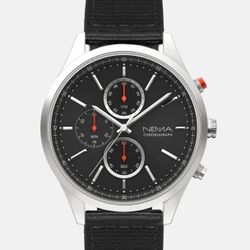 New Nema Arlo Chrono Canvas Black/Silver Watch