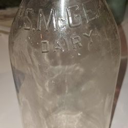  Vintage/Antique 1930s embossed Quart Glass Milk Bottle