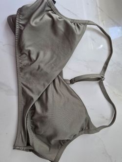 Olive Green Bikini Top with Adjustable Straps