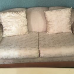 Pink SATIN COUCH (AKA COLOR) with pink lamp