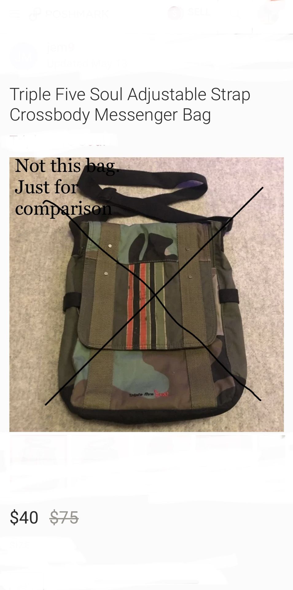 AVAILABLE If Listed - Triple Five Soul Crossbody Messenger Bag