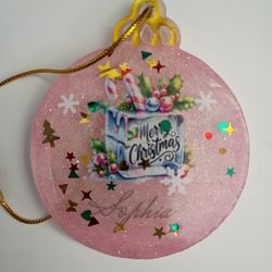 Llavero Esferas Navideñas Con Resina 