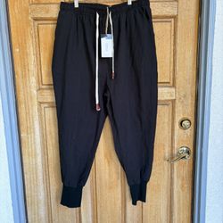 Kidoriman Asian 4XL Black Jogger Pants 100% Cotton Elastic Waist Drawstring NWT