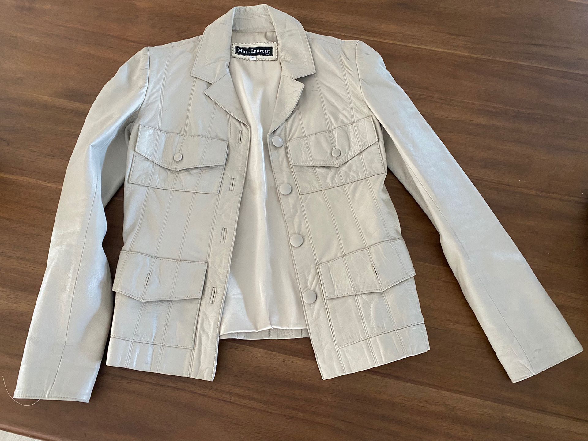 Leather Jacket, Off White 