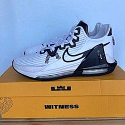 SZ 13 Men's NIKE LEBRON JAMES WITNESS VI 6 TB WHITE-BLACK-WHITE  Brand New