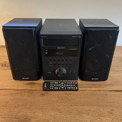 Sharp XL-BH250 Sharp 5-Disc Micro Shelf Executive Speaker System with Bluetooth, USB Port for MP3 Playback, AM/FM, Audio in for Digital Players