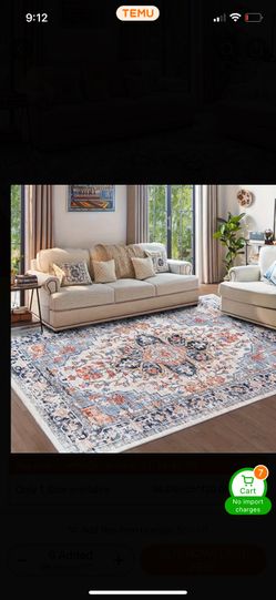 8x10 ft brand new area rug Washable