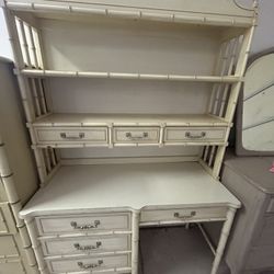 Henry Link Faux Bamboo Desk W Hutch