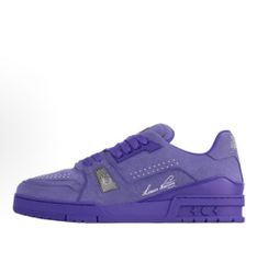 LOUIS VUITTON Trainer 2025 Early Spring Men's Series Round Toe Lacing Low-top Sneakers Men's Purple(224)72