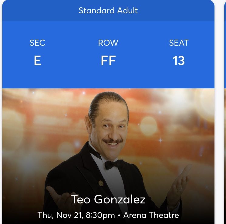 2 Tickets Teo Gonzalez