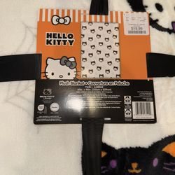 hello kitty halloween black cat blanket twin