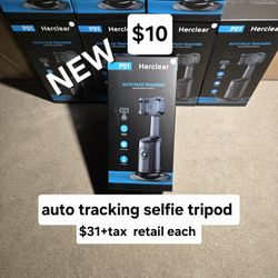 New Auto Tracking Selfie Tripod $31 +tax Retail Each 