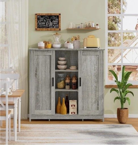 Storage Cabinet Entryway, Kitchen, Rustic Gray