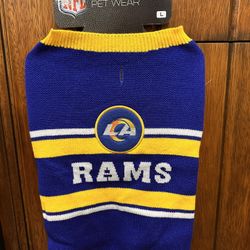LA RAMS DOG SWEATER SIZE L