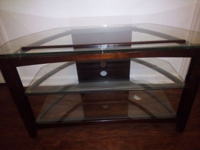 $75 TV Stand Three Shelves Solid Glass Durable