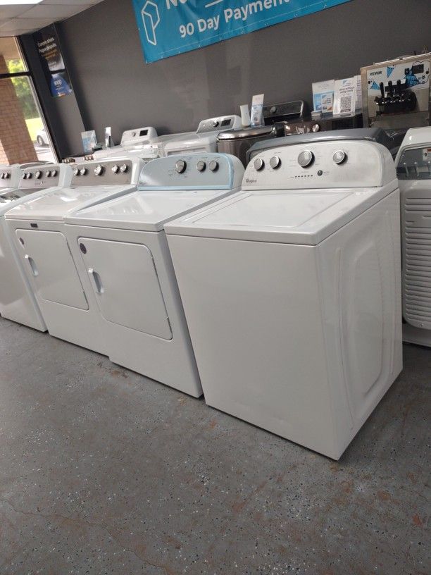 WHIRLPOOL WASHER AND DRYER SET LOAD SIZE RINSE OPTIONS