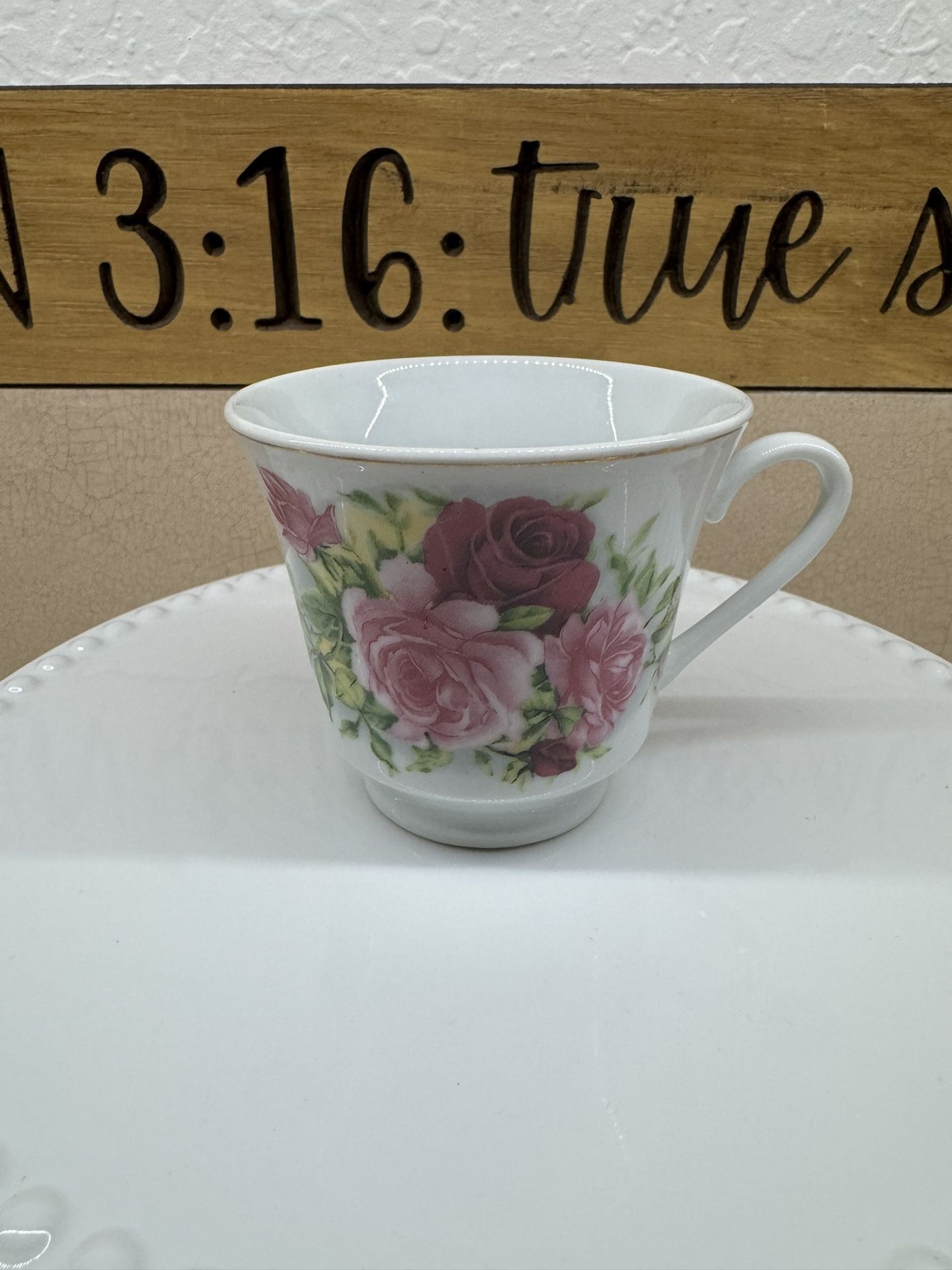 Vintage 10oz Floral Teacup Coffee Cup Ceramic Mug China