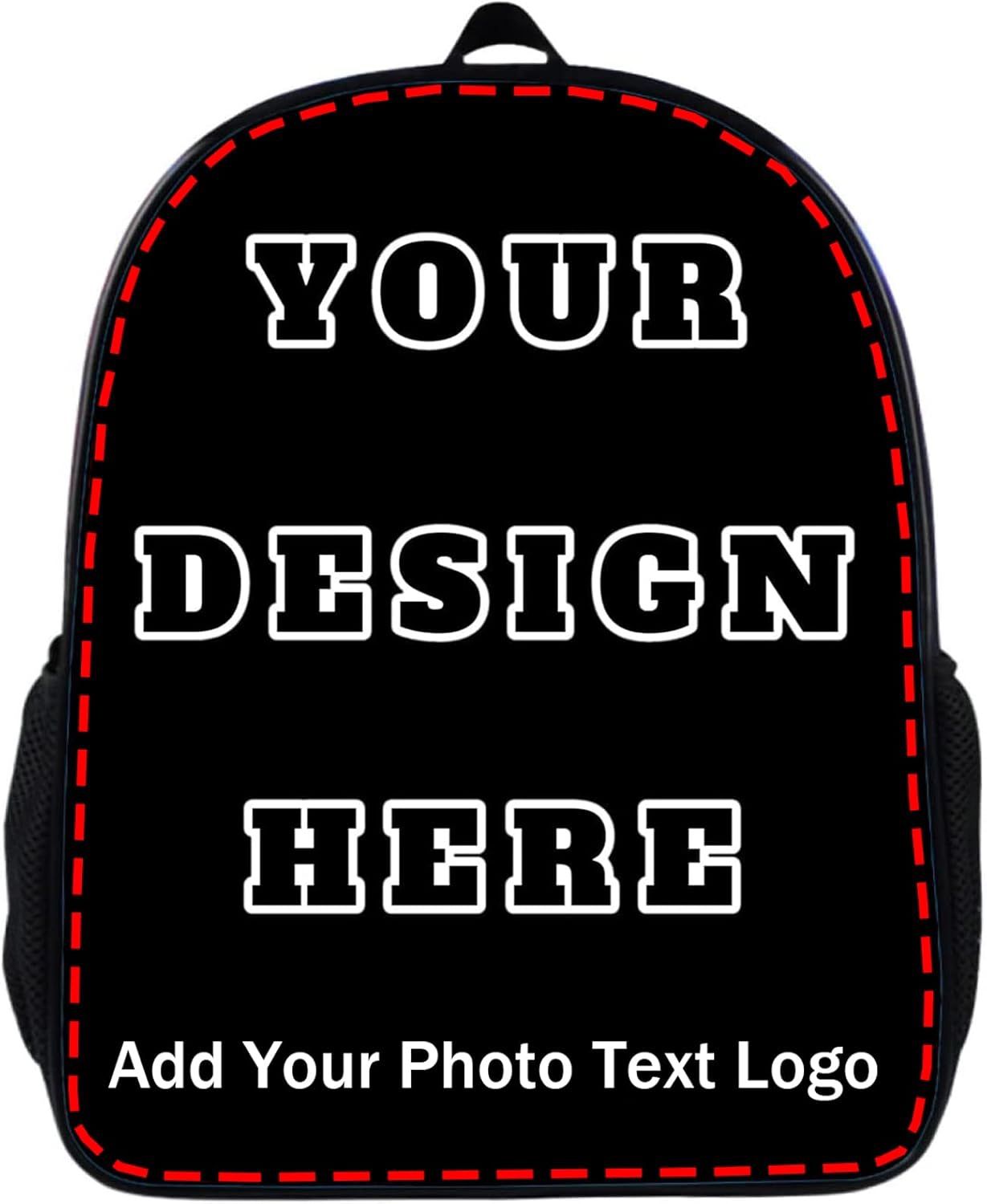 Custom Backpack for Boy Girl, Custom Personalized Text Image Backpack, Customize Laptop Backpack for Men Women, Custom 15In Casual with Laptop Compart
