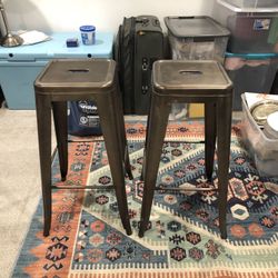 Metal Bar Stools - 2 Total