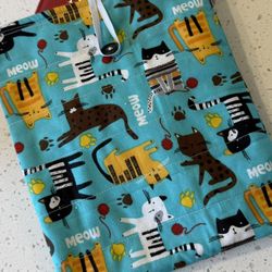Book Kindle Sleeve Bag Cover 10.5 X 8in Kittens Cat Cats Fabric Padded Quilted NEW Handmade Lined Bags. Pets Animals Fruit