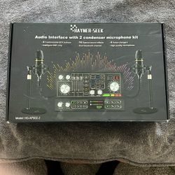 Audio Interface With 2 Condenser Microphone Kit