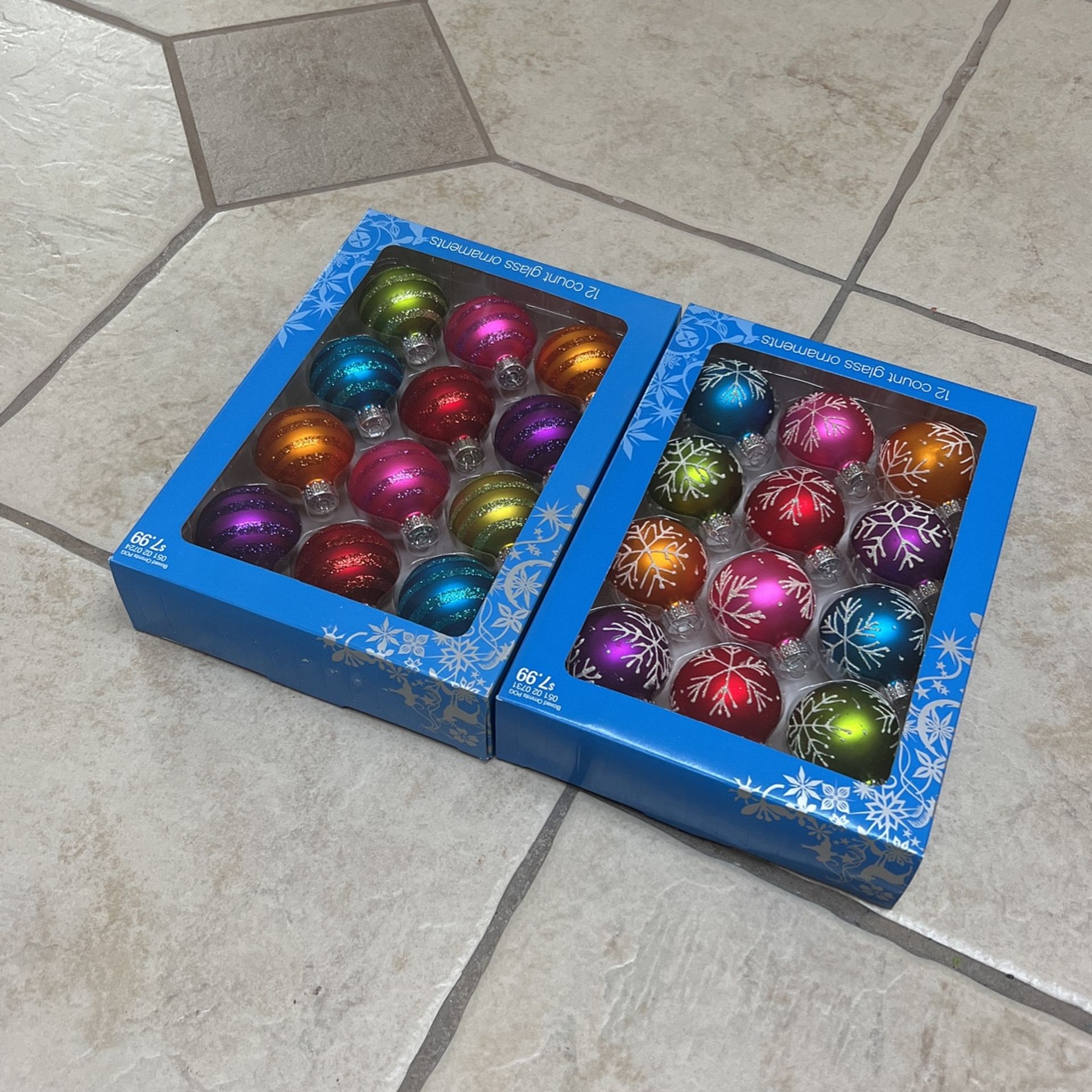 Colorful Christmas Ornament Set. Rainbow Colors Small Size. for Sale in