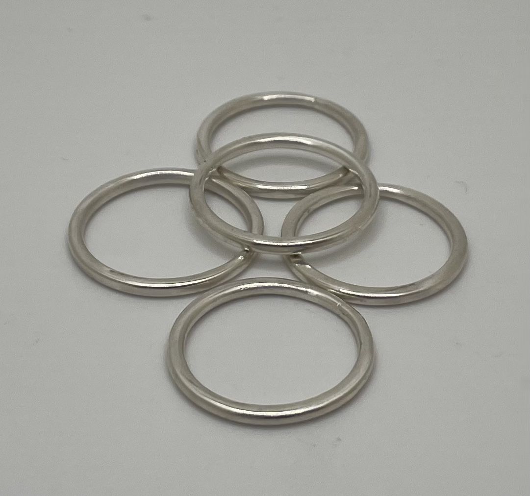 Handmade Silver Stack Rings - Engraved Upon Request