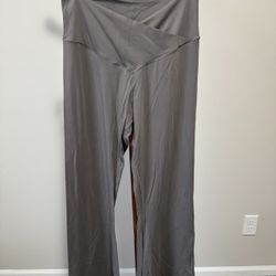 Aerie Offline Women’s High Waisted Crossover Flare Leggings Taupe Gray Size XL