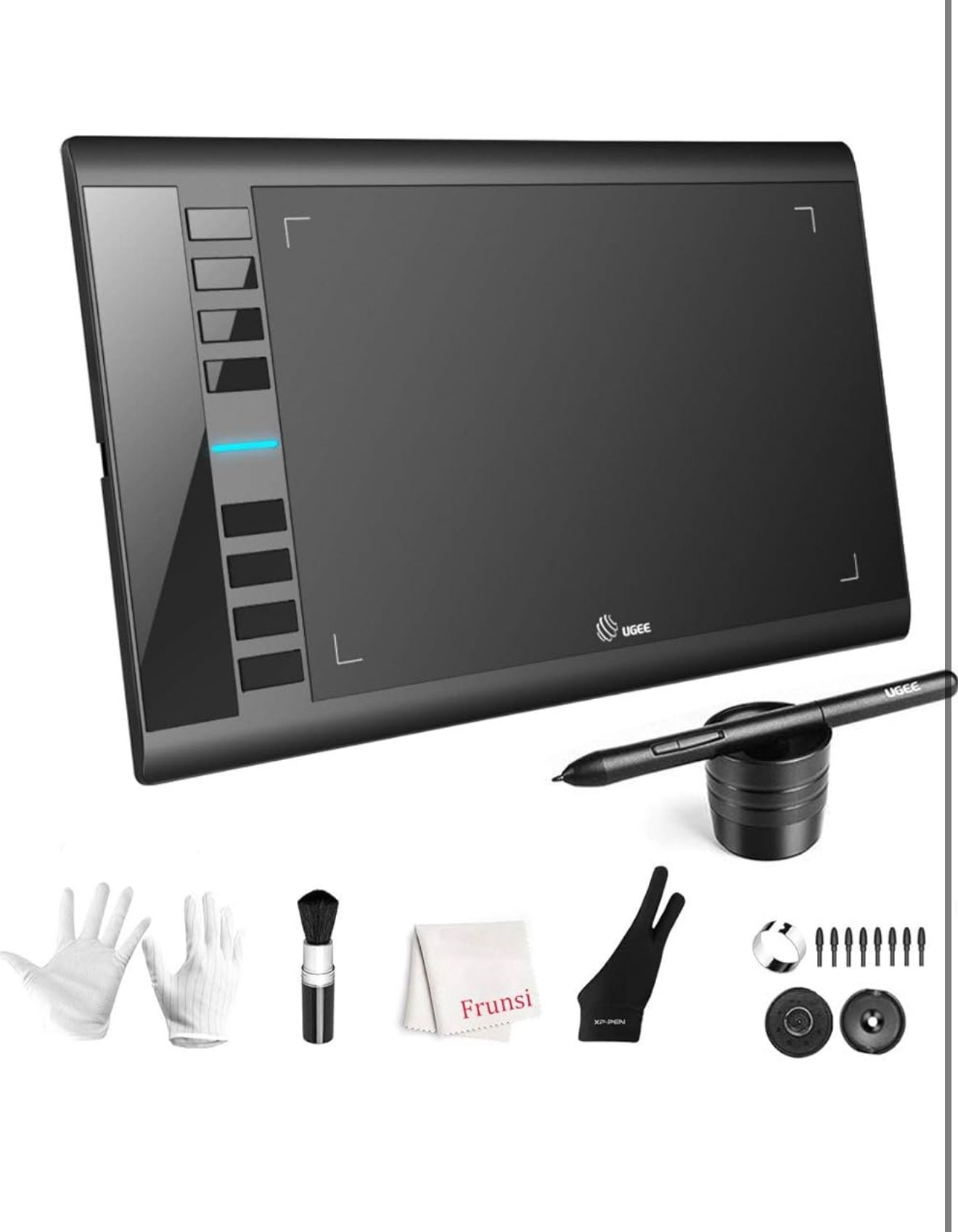 Graphics Drawing Tablet, UGEE M708 10 x 6 inch Large Drawing Tablet with 8 Hot Keys, Passive Stylus of 8192 Levels Pressure, UGEE M708 Graphics Tablet