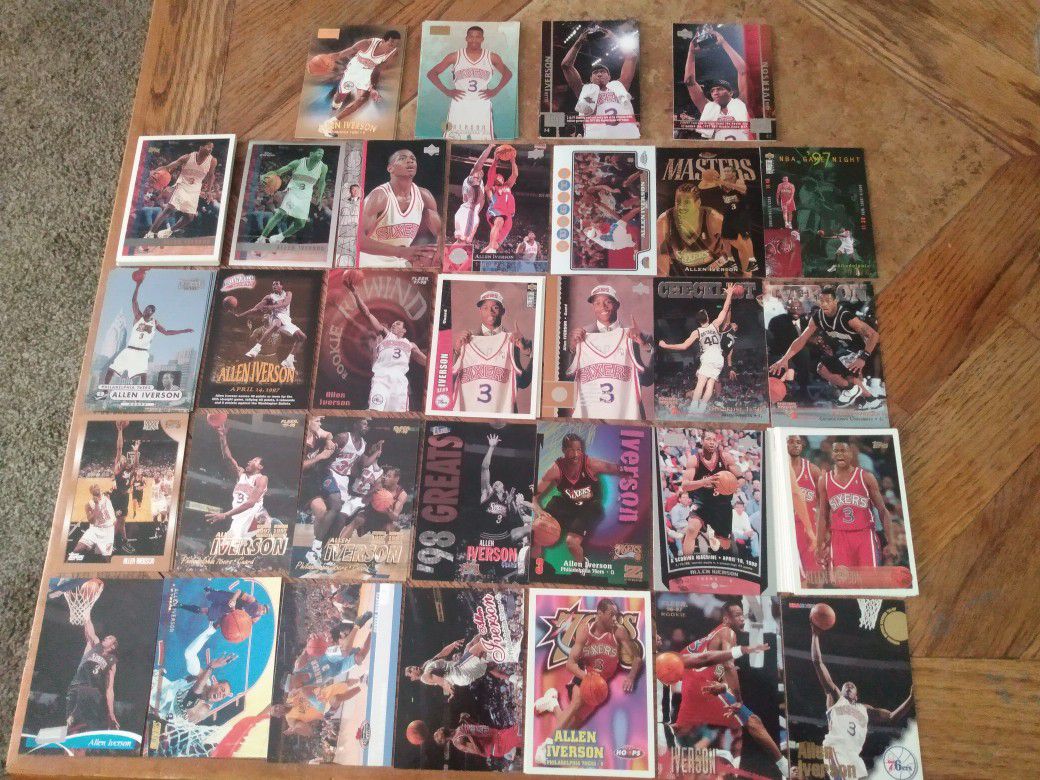 Allen Iverson Lot W/Rookies And More 