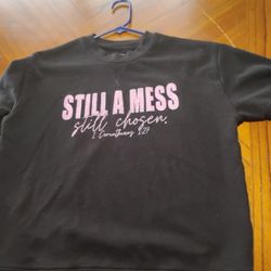 Black Sweater With Pink Glitter Lettering 
