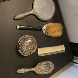 Antique Sterling Silver Brush Set